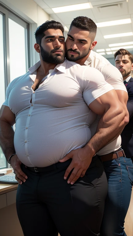 Local middle-aged elegant fat teacher uncle,Male uncle,National character face,The eyebrows are large, It was dark and thick,largeeyes,Dark skin,Looks modest,Body obesity,potbelly,Strong chest,There is chest hair,I also wore a long tie,The upper body is wearing a dark blue shirt,The shirts were all unbuttoned,Expose pectoral muscles and big belly,legs are open,Raise your legs,The lower body is wrapped in a white bath towel,Sit on the bed,Lift your thighs,Butt forward,There is leg hair,Expose the thick soles of your feet,Sweat on the face,Full Body Sweat,Covered in sweat,The expression is shy,Ruddy face