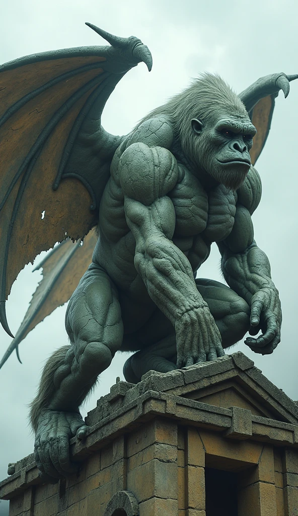 mothman, male, muscular, big belly, swollen belly, mothman shape, view from below