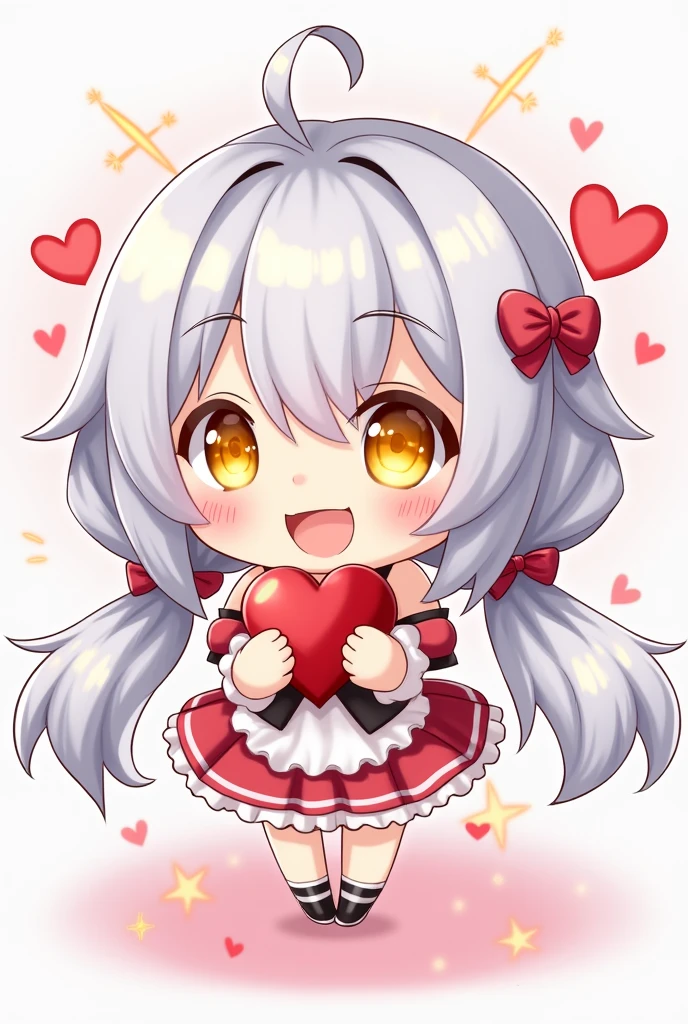 Black Star Red and White style, Simple Line Initialism,Abstract art,Urban Background, colorful hearts ,(((The most beautiful girl of all time))), (((chibi))), playing with Cute amoeba