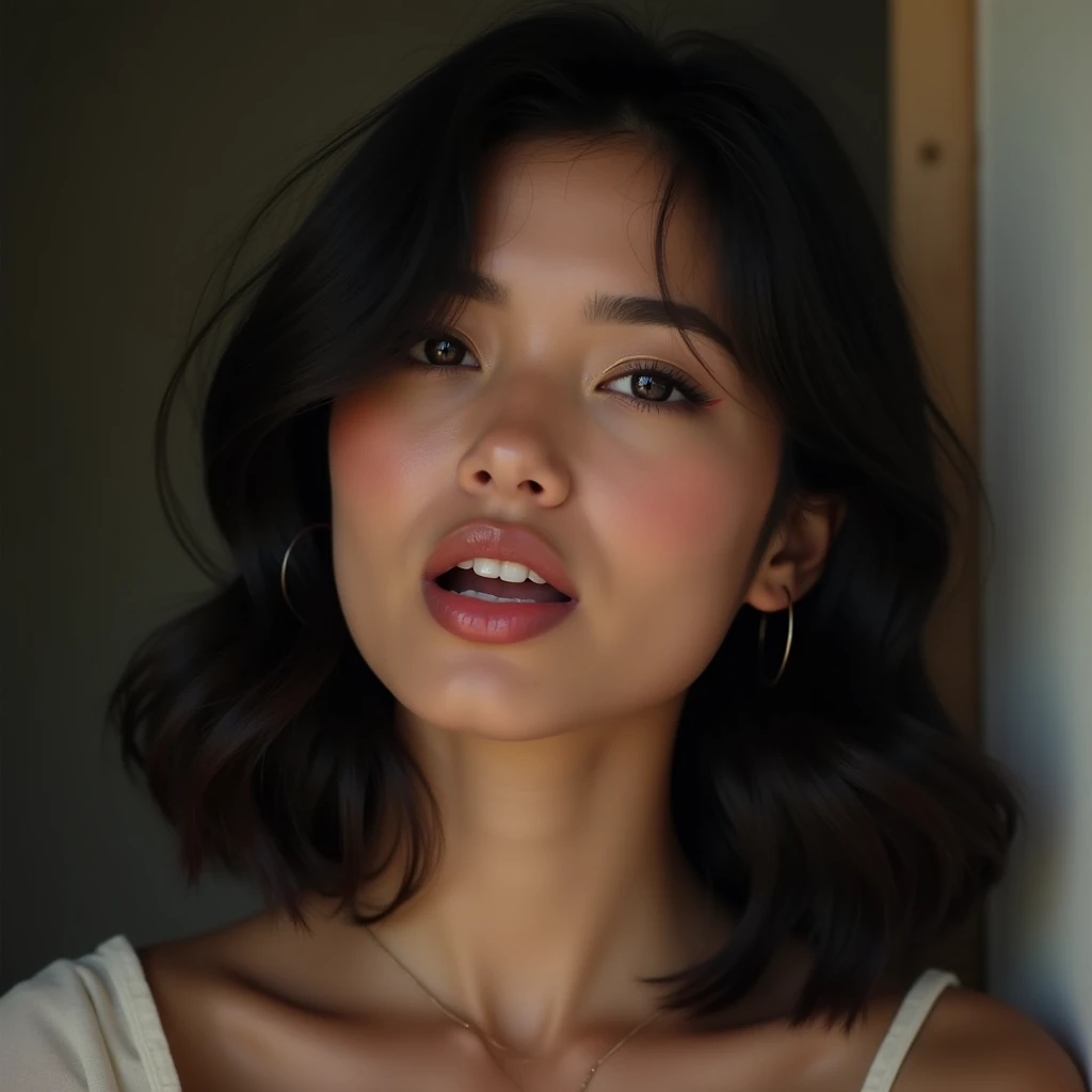 (Best Quality, 8K, High resolution, masutepiece:1.2), Ultra-detailed, Realistic:1.37, nffsw, nffsw, Studio Lighting, Ultra-fine painting, Sharp Focus, Physically-based rendering, extreme detail description, Professional, Vivid colors, Bokeh, Portraits, Photography, ((((a man sucks on a woman's lips)))), ((((A woman with a very thick lower lip 1))))