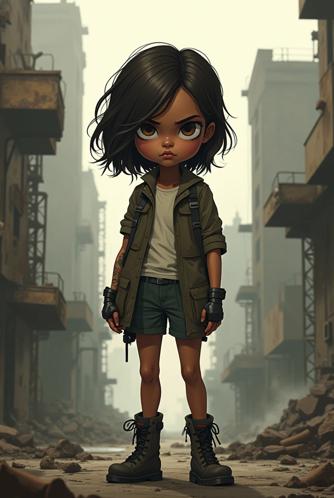 A film inspired by Disney Pixar (YOUNG WHITE BOY WITH LONG BLACK CURLY HAIR) He is walking on the city streets, with a gun on his waist, no shirt on the body, with a tattoo on his body with the name WY STRONG SIL, Loose pants, WstrongS brand sneakers,pixar, cool and stylish