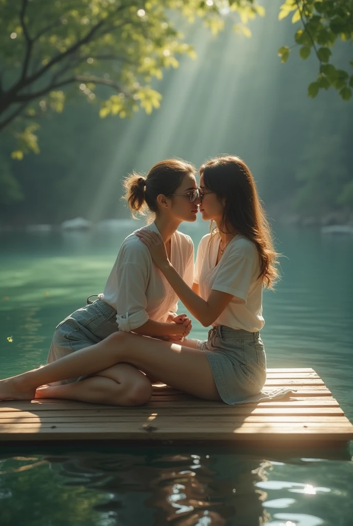 Lesbians kissing