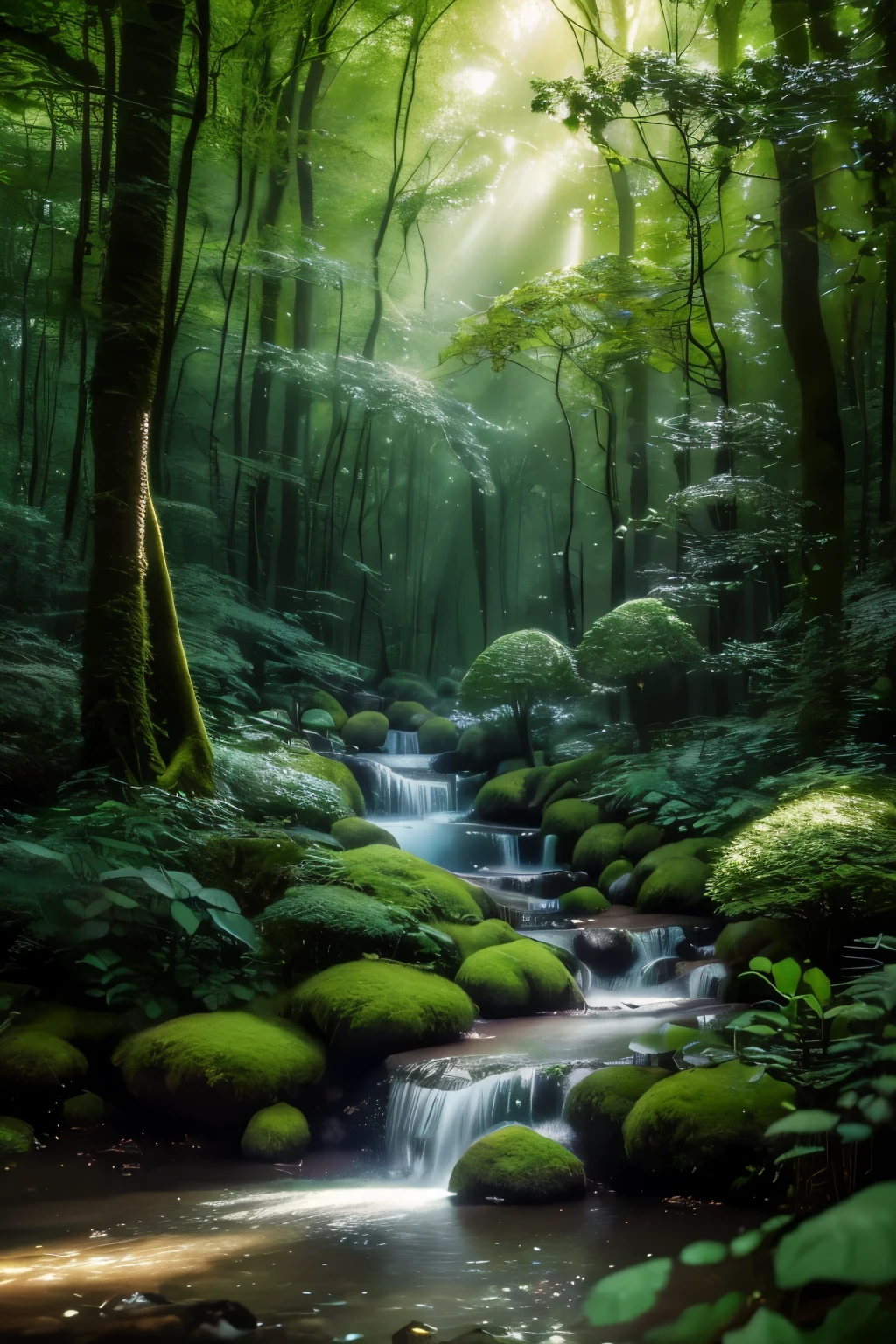 a whimsical forest, mystical forest, fantasy forest, lush green foliage, magical atmosphere, ethereal lighting, mystical creatures, floating orbs, glowing mushrooms, vibrant colors, fairy tale, dreamlike, soft focus, (best quality,4k,8k,highres,masterpiece:1.2),ultra-detailed,(realistic,photorealistic,photo-realistic:1.37),digital painting, concept art