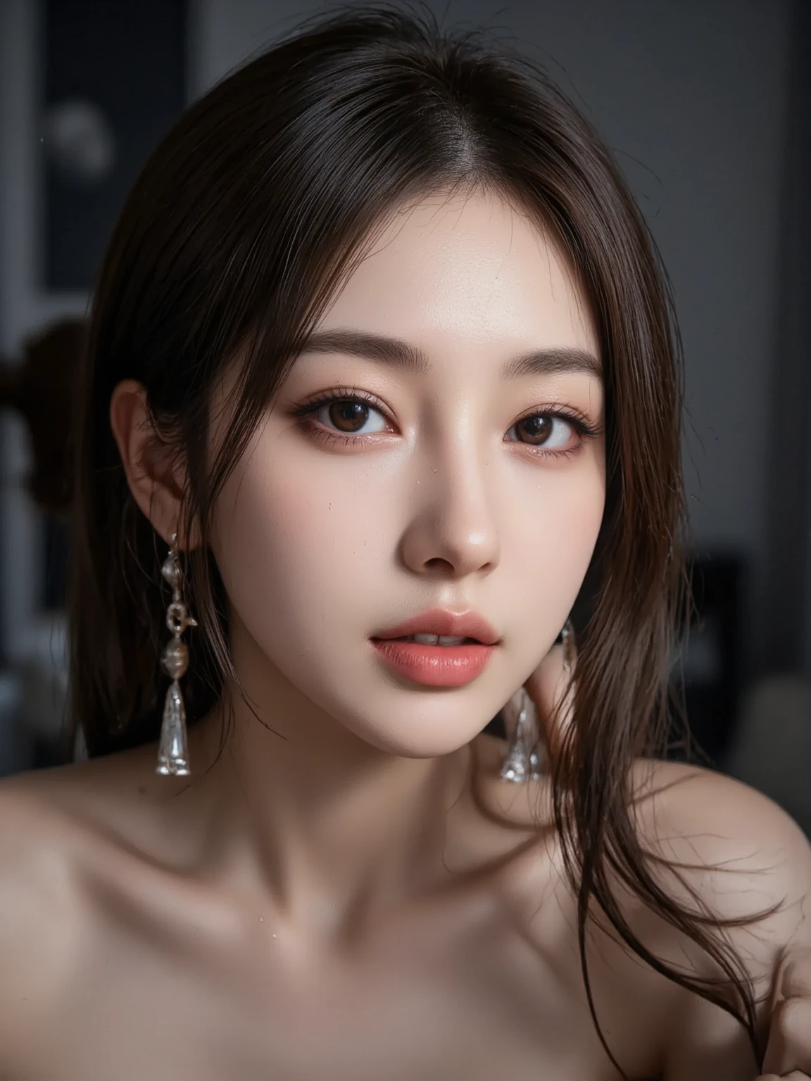 (((Completely naked))), charming, desire, obscene, mature woman - SeaArt AI