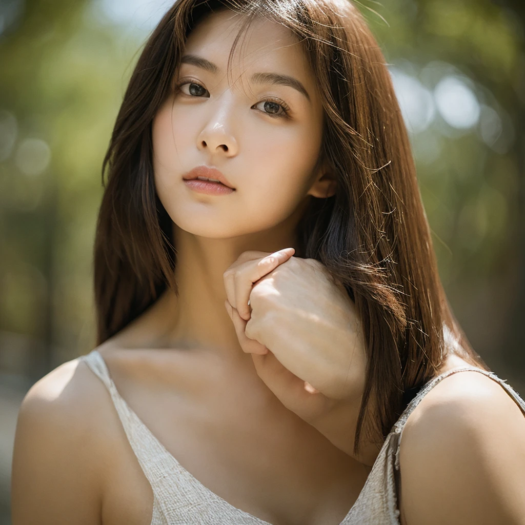A hyper-realistic image of a single Japanese woman in her early 20s ...