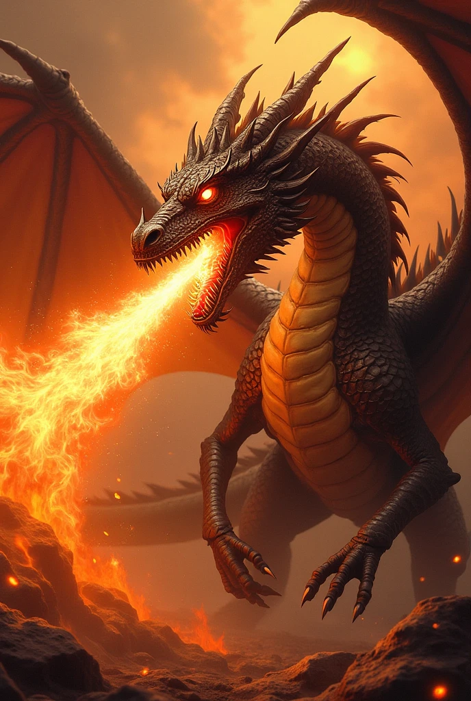 dragon breathing fire