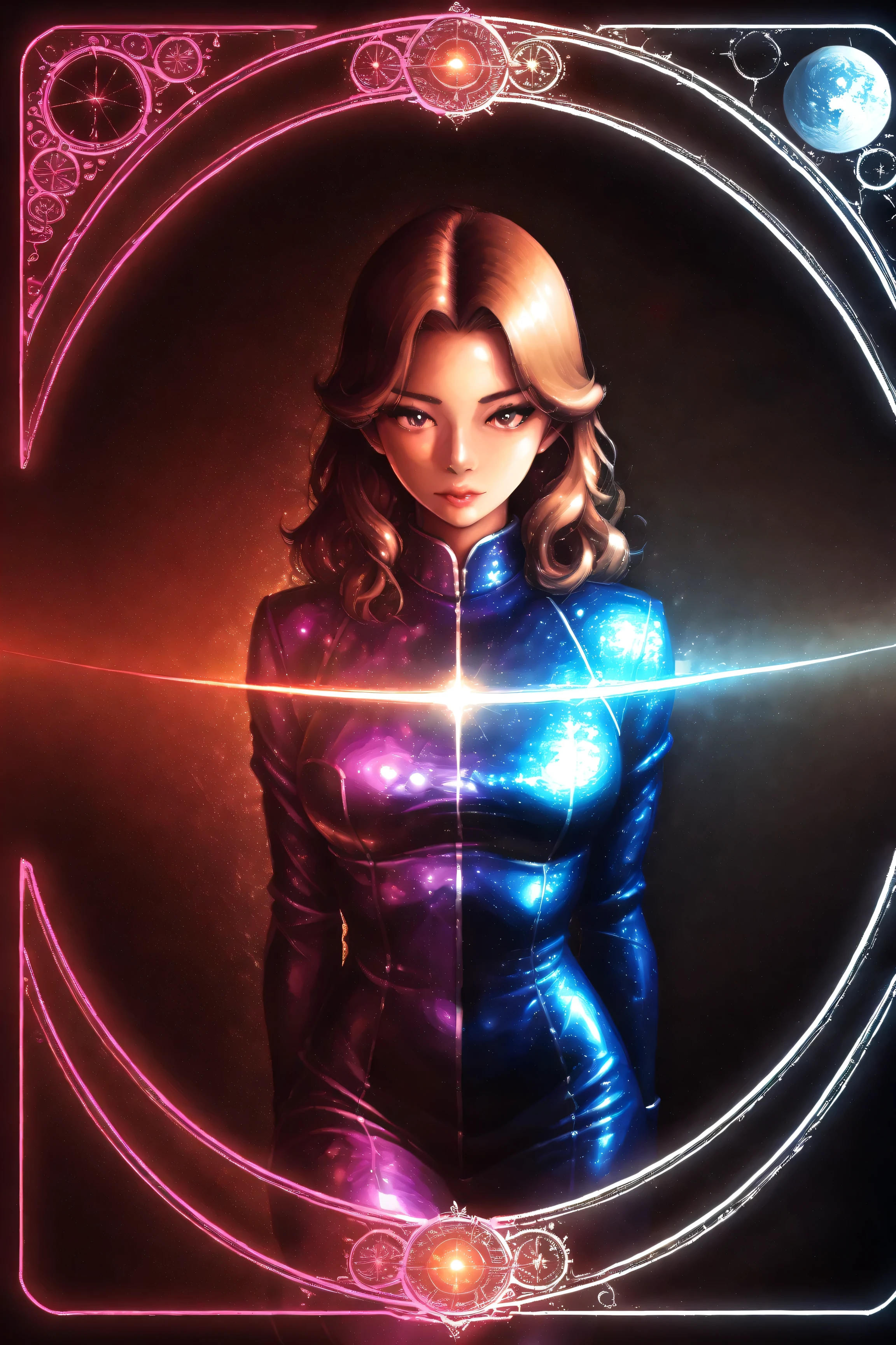 ((best quality)), ((masterpiece)), (detailed), perfect face, asian girl, surreal, sexy space clothes, art nouveau, in the illustrative style of moebius, spaceships, aliens, fantasy, sci-fi, graphic novel, line drawing, french retro,