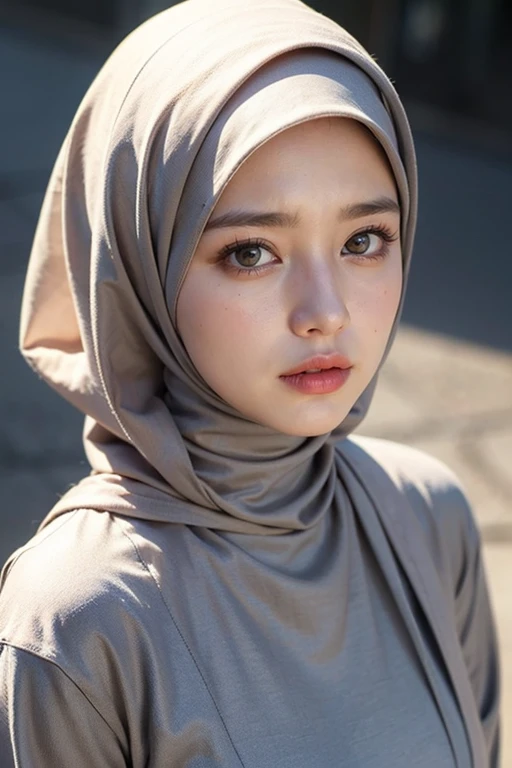 1girl, solo, beautiful face, high detailed realistic eyes, double eyelids, high detailed realistic pupils, (upon body from head to waist:1.36), (wearing hijab:1.37), (moslem headscarf:1.37), reading glasses, high resolution, 4k, 8k, Bokeh, (hyperrealistic girl), (illustration), (high resolution), (extremely detailed), (best illustration), (beautiful detailed eyes), (best quality), (ultra-detailed), (masterpiece), (wallpaper), (photorealistic), (natural light), (rim lighting), (detailed face), (high detailed realistic skin face texture), (anatomically correct), (heterochromic eyes), (detailed eyes), (sparkling eyes), (dynamic pose), (hair completely covered by the hijab:1.35), looking to viewer