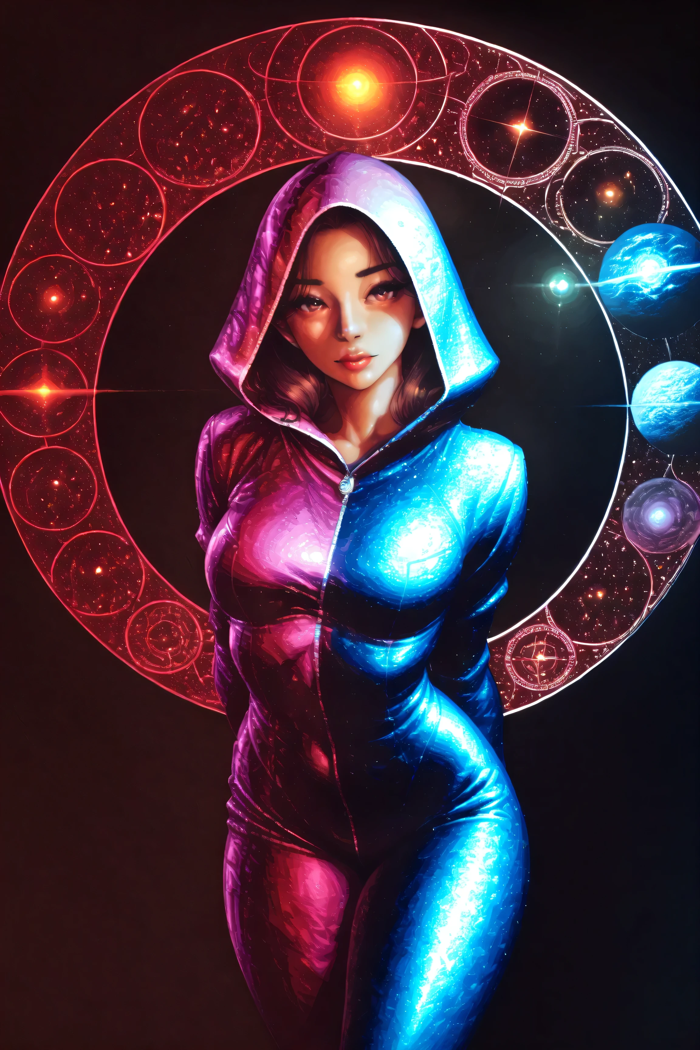 ((best quality)), ((masterpiece)), (detailed), perfect face, asian girl, surreal, sexy space clothes, art nouveau, in the illustrative style of moebius, spaceships, aliens, fantasy, sci-fi, graphic novel, line drawing, french retro,