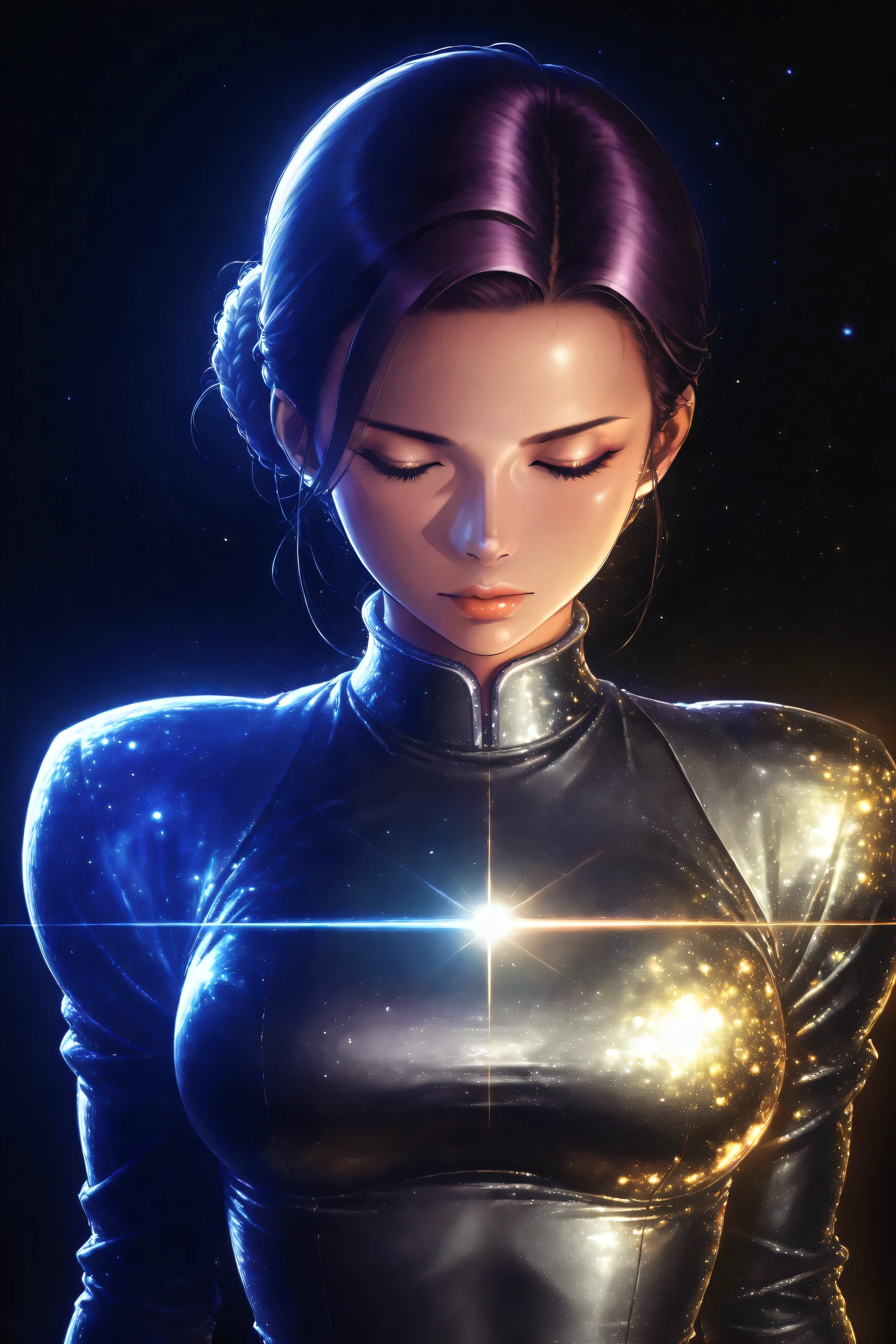 ((best quality)), ((masterpiece)), (detailed), perfect face, asian girl, surreal, sexy space clothes, in the illustrative style of moebius, spaceships, aliens, fantasy, sci-fi, graphic novel, line drawing, french retro,