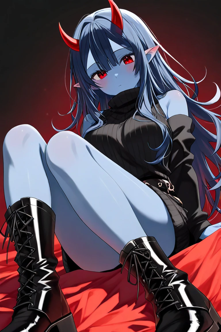 zPDXL, solo, 1girl,
hayase yuuka, two side up,
black badend-bodysuit, badend-tiara, red frills, red skirt, red gem,
outdoors, tree,
sitting on bench, spread legs,
<lora:CorruptionSlider2:8> <lora:bad-end-ot14-1701:0.8> <lora:yuuka-ponyxl-kohya3:0.8>