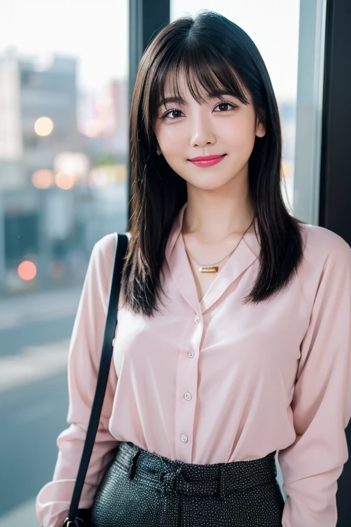 (1 girl, The buttons on the front of her blouse are undone.:1.2), Gorgeous Japanese actresses,
(RAW Photos, highest quality), masterpiece,
(Realistic, Photorealistic:1.4),
very delicate and beautiful, very detailed beautiful and detailed nose, beautiful & detailed, cinema lighting, gentle & feminine,
2k wallpaper, wonderful, finely, very detailed,
Very detailed CG Unity 8k 壁紙, high resolution,
beautiful detailed lady, very detailed目と顔,
soft light, bob hair, ponytail, short hair with bangs, hot pink hair, jensen_Huang_Iconic_Black_Jacket
BREAK
(Rain: 1.2), Tokyo Shibuya, City Lights,
Perfect Anatomy, slender body, medium breasts, kind smile, zoom-in face to waist, (candid_Shot RNG 25%), medium shot or cowboy shot, bokeh, SFW,)