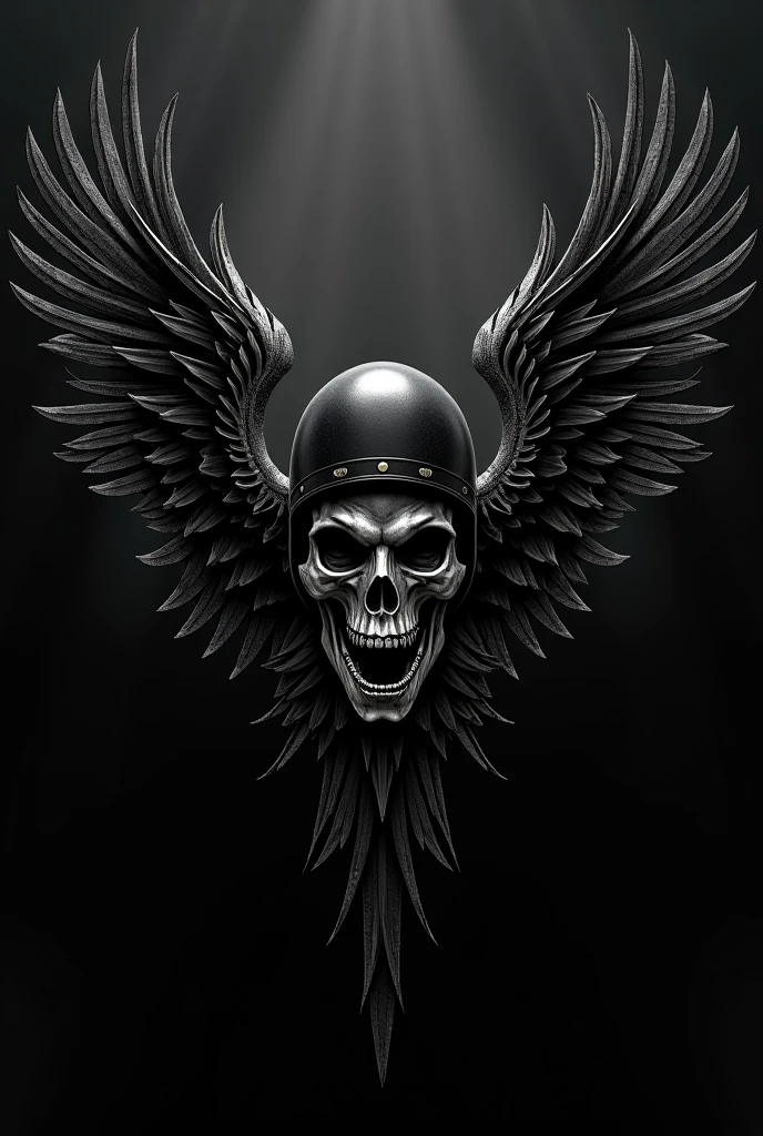 a skull with wings and a helmet on a white background, insignias militaryes, military designy, patch design en el hombro, con un emblem de águila, military, very detailed illustration”, insignia, Skull design for a rock band, bg white, emblem, the angel of death with a halo, very detailed illustration, patch design, skull image on vest, Very detailed black and white with the colors of Venezuela 
