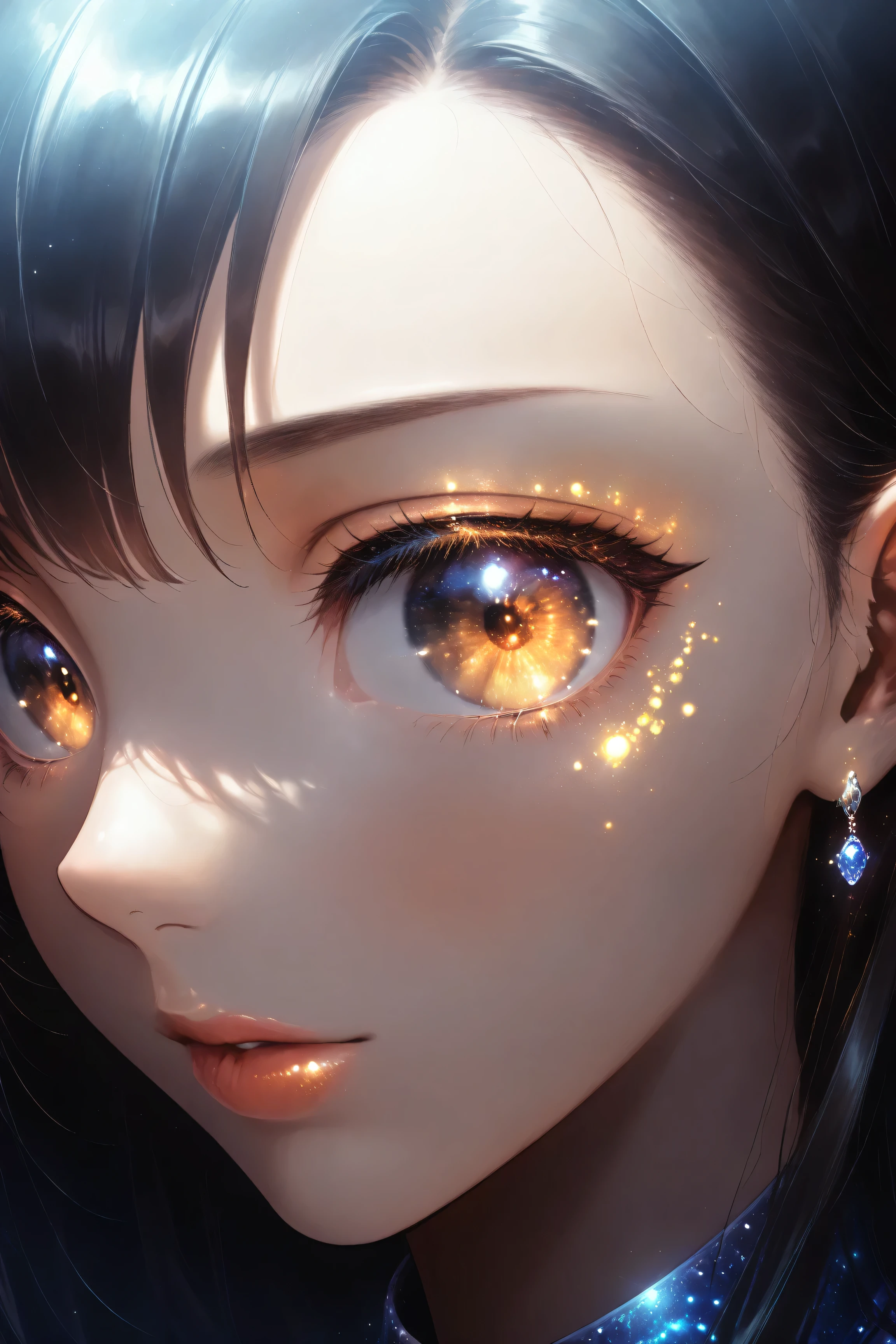 ((best quality)), ((masterpiece)), (detailed), perfect face, asian girl, surreal, sexy space clothes, in the illustrative style of moebius, spaceships, aliens, fantasy, sci-fi, graphic novel, line drawing, french retro, glowing gold eyes, eyes like jewels, eye focus, close up,