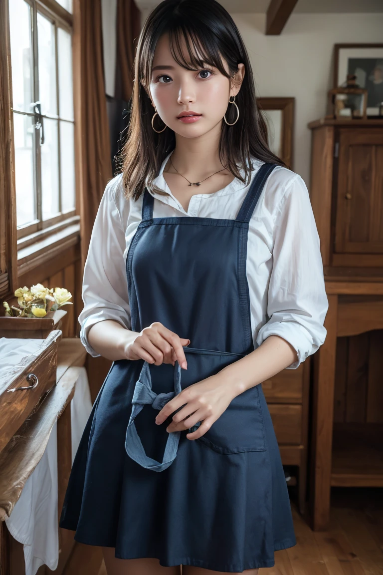 Browsing Caution:1.35、(((Big Breasts)))、close range、Beautiful woman、cute、((Female Nursery Teacher))、smile、Extra Very Short Hair、((Delicate photo)),(Detailed RAW photos of girls), (Tabletop:1.0), (Highest quality:1.6), (Ultra-high resolution:1.5), (Realistic:1.75), 8K resolution, Absurd, Ultra-detailed,Cinema Lighting,、nursery school、Braid、((Wearing an apron:1.2))、(Hairstyle with bangs)、Long sleeve T-shirt、((Colorful kids room:1.1))、((Lots of toys:1.))、Pleated skirt、((cute壁紙の部屋))、