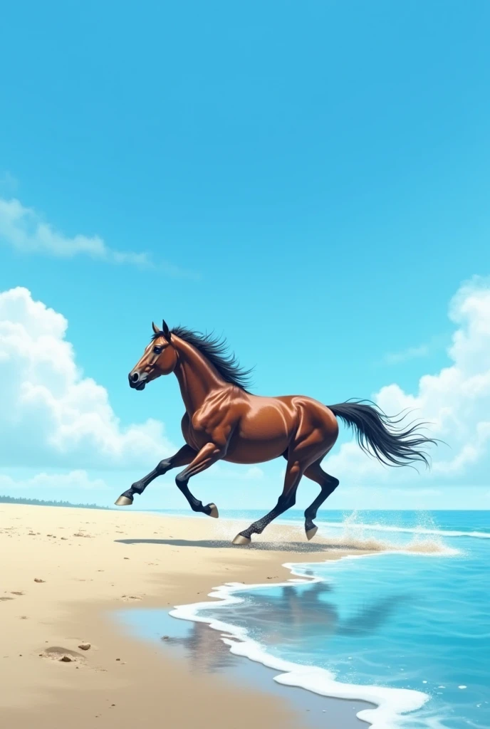 male furry gray horse with horse penis, full body, standing on a deserted beach