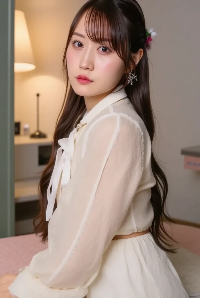 ( Masterpiece :1.2, top quality), ( is present, photo is present:1.4), beautiful illustration , ( natural side lighting , movie light),
watch viewers , upper body, )1 female student, Japanese, , perfect face in the room, cute and symmetrical face , shiny skin, baby face, bold poses while watching videos, Looking at Camera 、 pay attention to the , looking back ,
Looking at Camera 、 pay attention to the 、 thighsが露出している、Look back at me、((Bloomers dig into her 、 thighs))、Stick your out here, smile,
(Medium-length hair:1.2, Shortcut, light brown berry short hair ), Blonde Eyes , ( :0.6, captivating thighs ),
beautiful hair, beautiful face, beautiful detailed eyes , beautiful collarbone , beautiful body, beautiful , beautiful thighs, beautiful legs, beautiful fingers for cows ,
( Pretend to be in gym clothes , High Leg Bloomers,), ( volleyball coat ),
( Spectator seats), evening , (Beautiful smile, On the eyes),