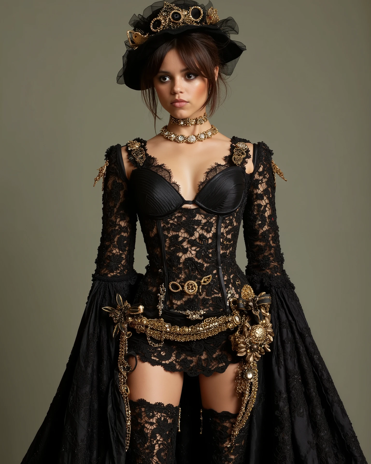 ### 3. **steampunk warrior** - **him:** Victorian and steampunk aesthetic - **resources:** Deep cut bodice , Lace skirt, metallic accessories and steam-powered mechanical parts . An elegant and powerful look is created with gears mounted on the bodice and gold-tone details. Complete with high boots and a hat . - **vision:** A warrior with an appearance that is both fierce and sophisticated , living in an alternative world dominated by steam engines .