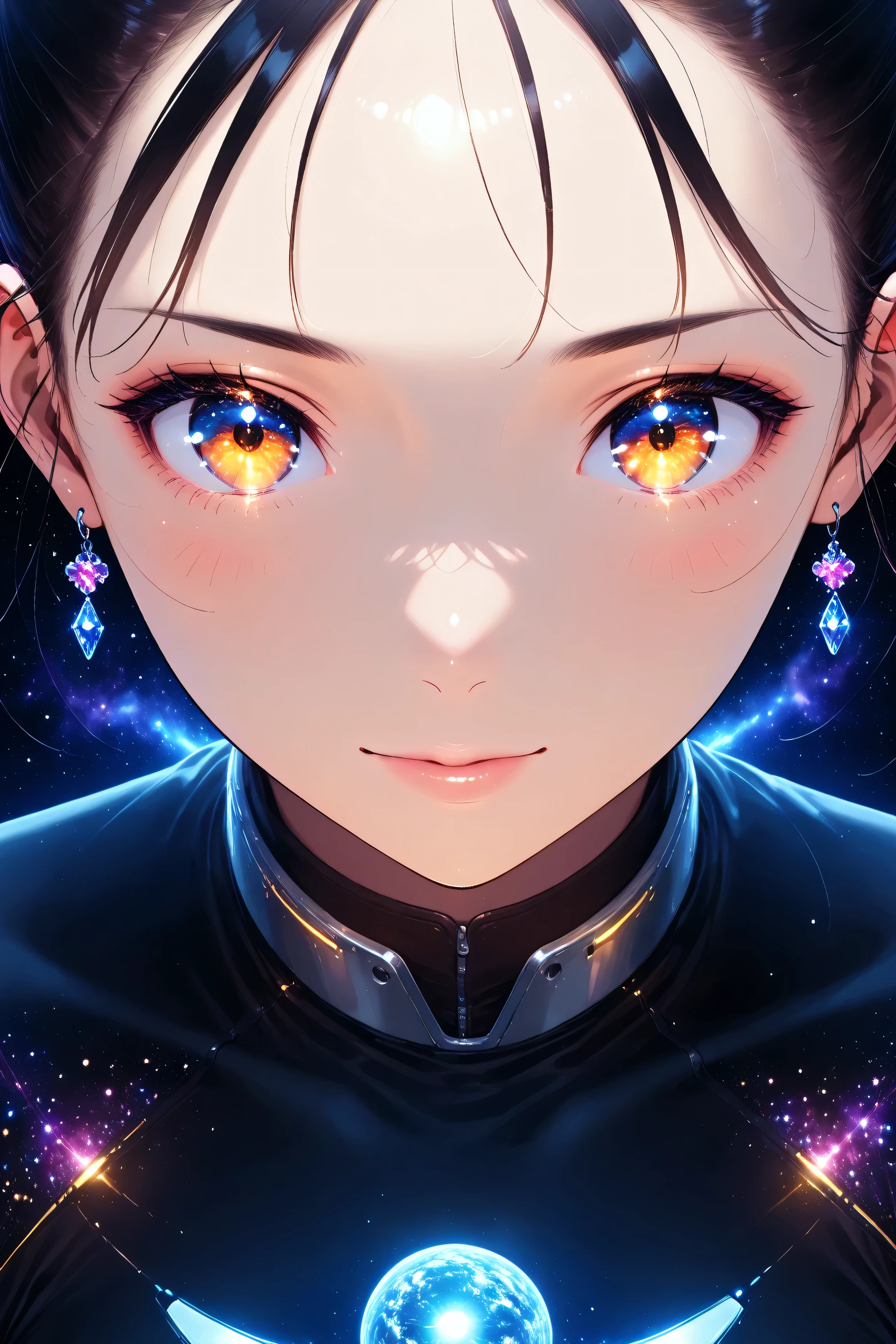 ((best quality)), ((masterpiece)), (detailed), perfect face, asian girl, surreal, sexy space clothes, in the illustrative style of moebius, spaceships, aliens, fantasy, sci-fi, graphic novel, line drawing, french retro, glowing gold eyes, eyes like jewels, eye focus, close up,