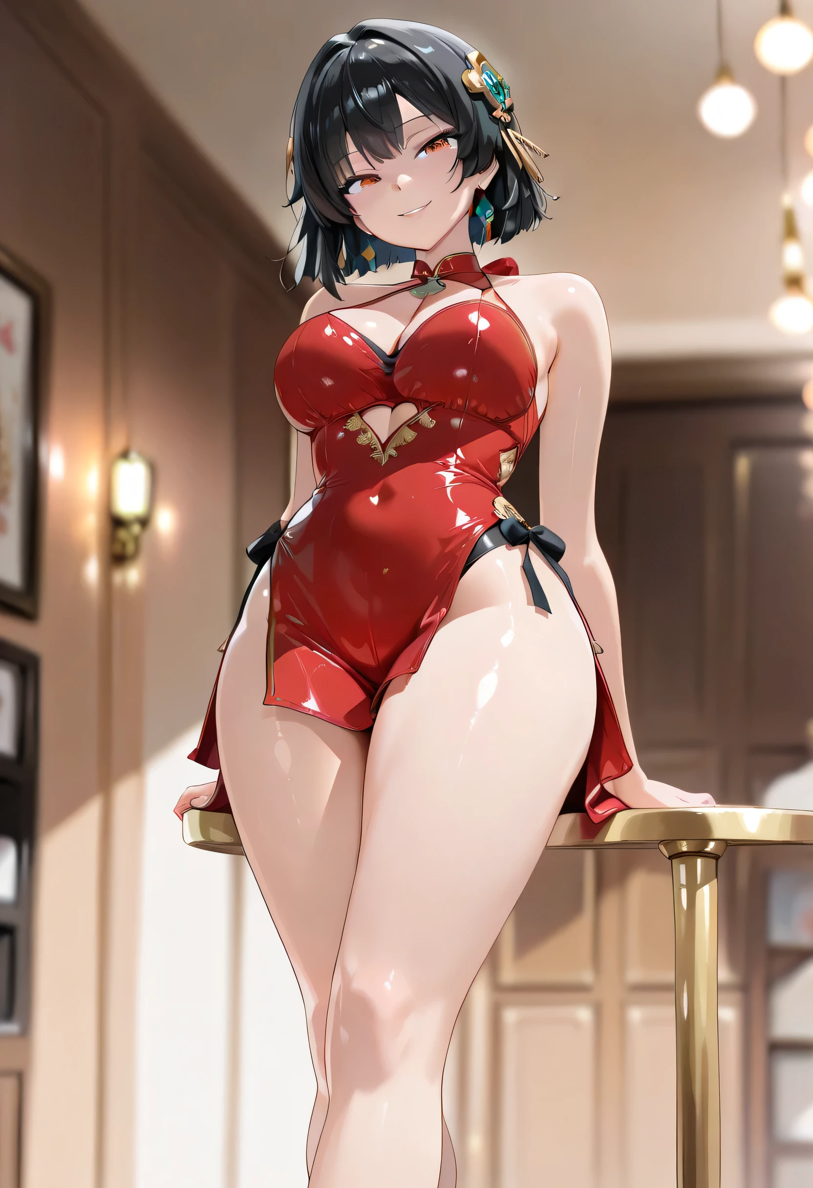 (masterpiece, best quality, ultra-detailed, high resolution, detailed eyes), (vulgar), nsfw, takeda hiromitsu style, (1woman), devil, cowboy shot