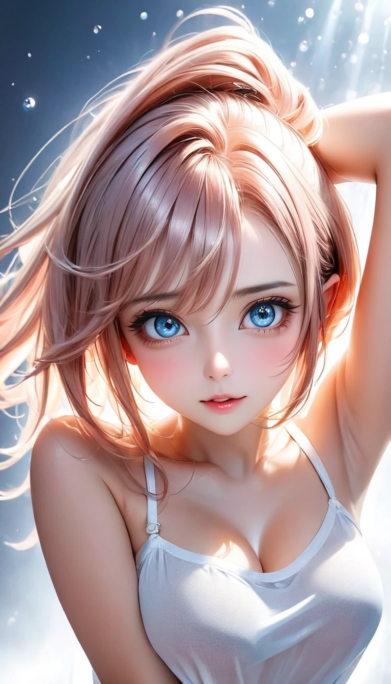 Large breasts，Kizi，Keep one's mouth shut，female focus，tit，Sexy seductive woman，Rock music，obi strip，Serious，独奏，spiked hair，topless female，ripped clothing，ultra instinct，nipple bump，Orange hair，（（tmasterpiece））full bodyesbian