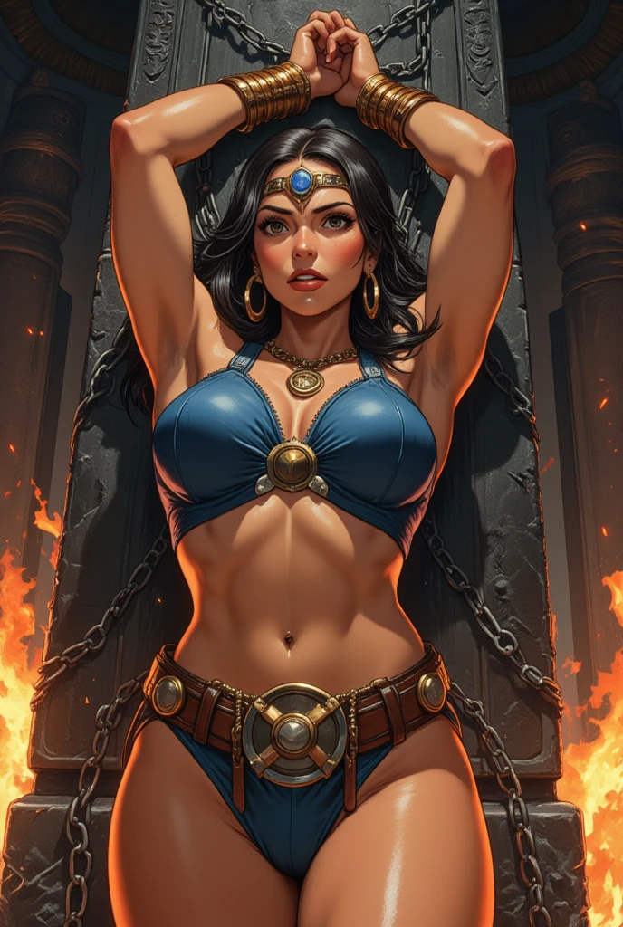 Conan the Barbarian as a busty woman, loincloth