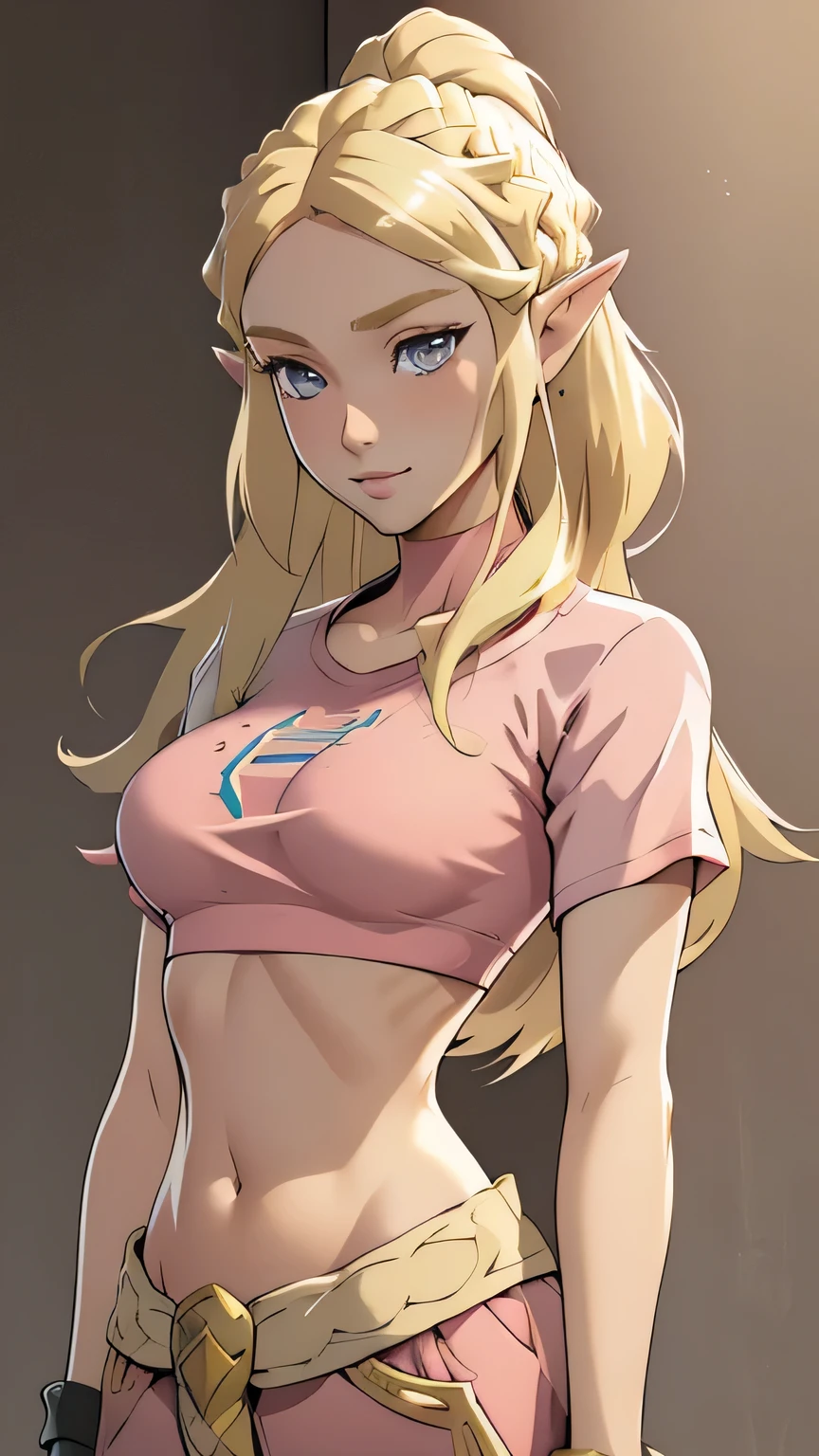 blonde elf girl wearing workout outfit