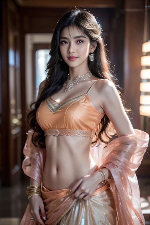 beautiful girl: Asia, cute, beautiful, sparkling;
age: 20 years old;
hair: copper orange color, smooth, lung linh dưới sunlight, rất detail;
skin: white ngà, rosy and flawless;
eye: jet black, ((thực tế)), almond shaped, sexy, youthful, trong trẻo, siêu detail, elegant, charming, vivid makeup, high solution, ((captivates viewers) );
mí eye: delicate beauty, perfect;
eyebrow: cong, dear, high solution;
face: beautiful, pure, beautiful like a fairy, Exquisite makeup, lovely, cân đối perfect, đẹp đến từng detail, elegant lines, ((có hình xăm));
nose: xinh, lovely, cao;
cheekbone: prominent;
lip: charming, light red lipstick, son bóng lovely;
răng: moon crystal;
ngực: núm vú full, Deep, toning, vừa vặn với clothing ngực, Protruding nipples;
clothing ngực: bright red, gold embroidery, metal;
Body shape: full, charming, full of youth;
accessory: ruby necklace, bông tai ruby;
clothing: silk fabric, red silk belt, white, ((exposing the belly));
quần clothing: tight, (((piercing))), flattering on the chest;
underwear: bright red, ((thêu bằng sợi metal)).
Fashion style: high class female, Modern 2024, luxurious;
Image quality: non-NSFW, 8K CG HD, high solution, Super nice graphics, professional, detail, vivid colors, ultrafine, advanced techniques, Super realistic RAW;
light: luxurious, preview, complicated, black and yellow tones;
sunlight: twinkle, illuminate the girl's body;
backdrop: xứ sở thần tiên, colorful flower garden.
(((The photo focuses on the girl's chest, surreal, siêu detail, làm prominent các góc cạnh dưới sunlight chói chang))).