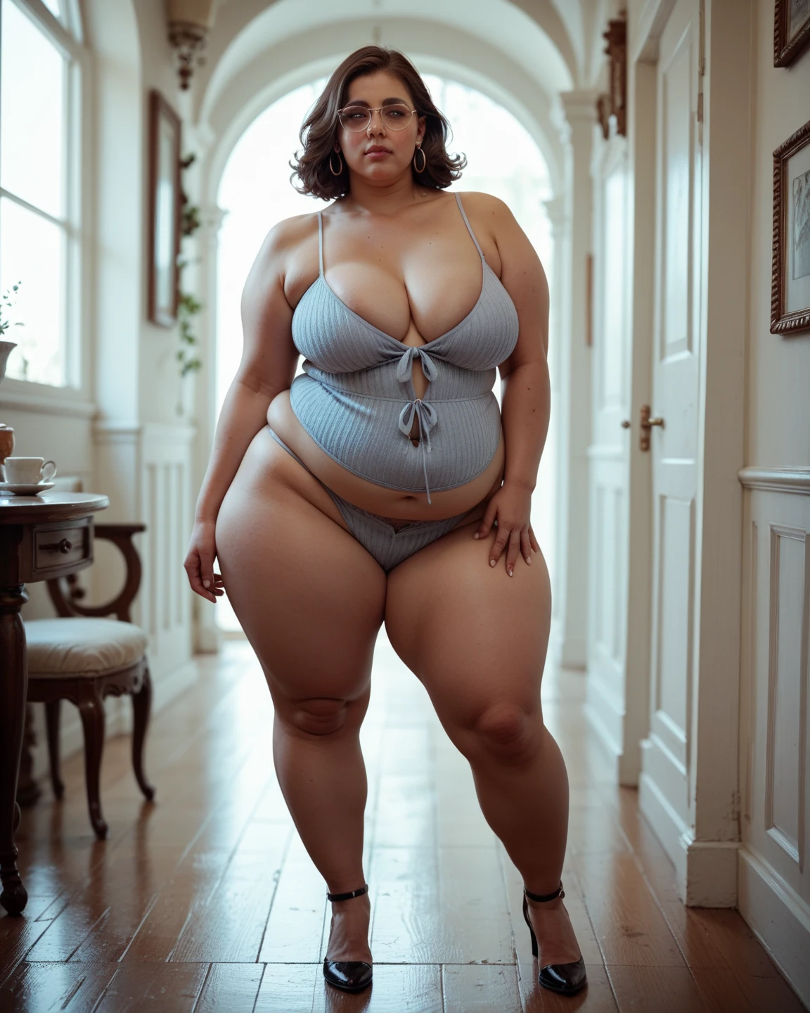 Chubby, busty, voluptuous, jujutsu sorcerer, wearing jujutsu uniform