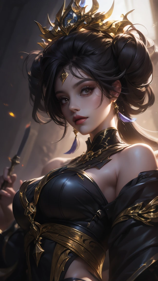 a close up of a girl or woman, detailed hair , big booobs ,  shadowbringers cinematic, 4 k detail fantasy, a beautiful fantasy empress, game cg, xianxia fantasy, xianxia hero, 2. 5 d cgi anime fantasy artwork, cinematic goddess close shot, ruan jia and artgerm, wow 4 k detail fantasy, hyper-detailed fantasy character, high definition, hyper- detailed,perfect, fantastic, detailed facial and body skin texture, detail vagina (pussy), detail eyes, detailed everything.
