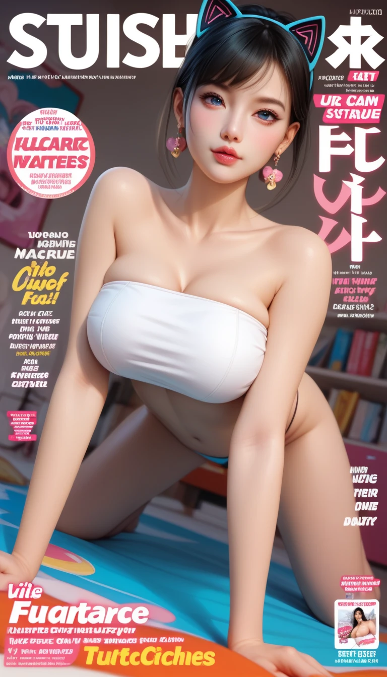 (Colorful adult magazine cover with lots of text)，(close-up:1.2)，pajamas， 1 Girl，Take with hand，(Mother and son:1.5)，(kiss:1.2)，(A -yead boy4)，(hug)，(1boys:1.6)，{Breastfeeding woman, 26 years.},Drunken eyes,Side chest,open on chest,(Sub:1.2),((without sleeves,sensual , Open neckline:1.3)),{tufts of hair，Women's Hairstyle}, (huge breasts:1.2), (areola:1.4)，Ultra thin face, detailed eye, Double eyelid folds，smile，Pervert