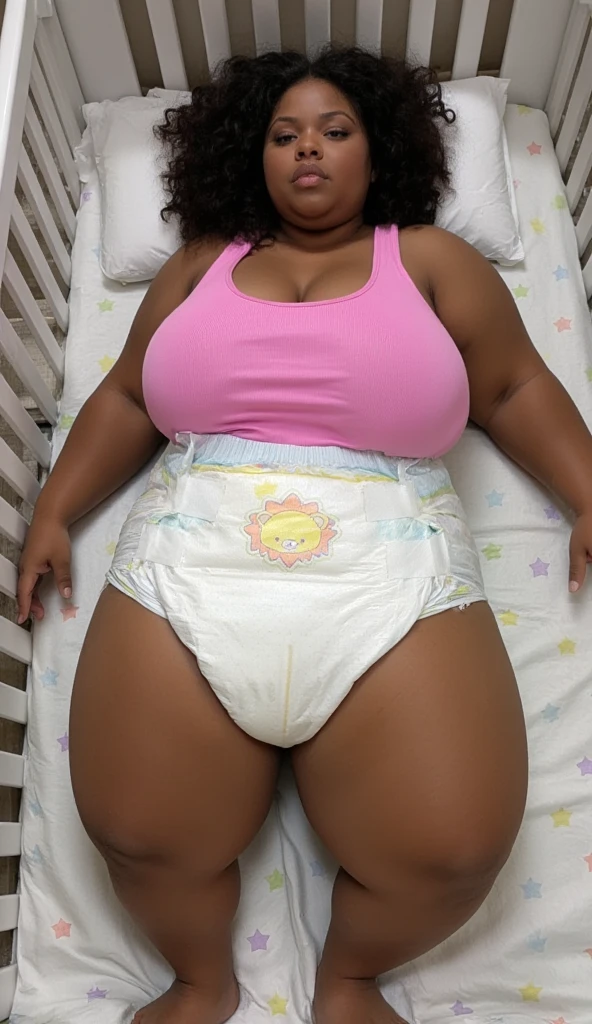 Big ass white bimbo in sexy thong in daycare with black African newborn babies, The babies are very small and Bimbo is huge, African newborn babies very small