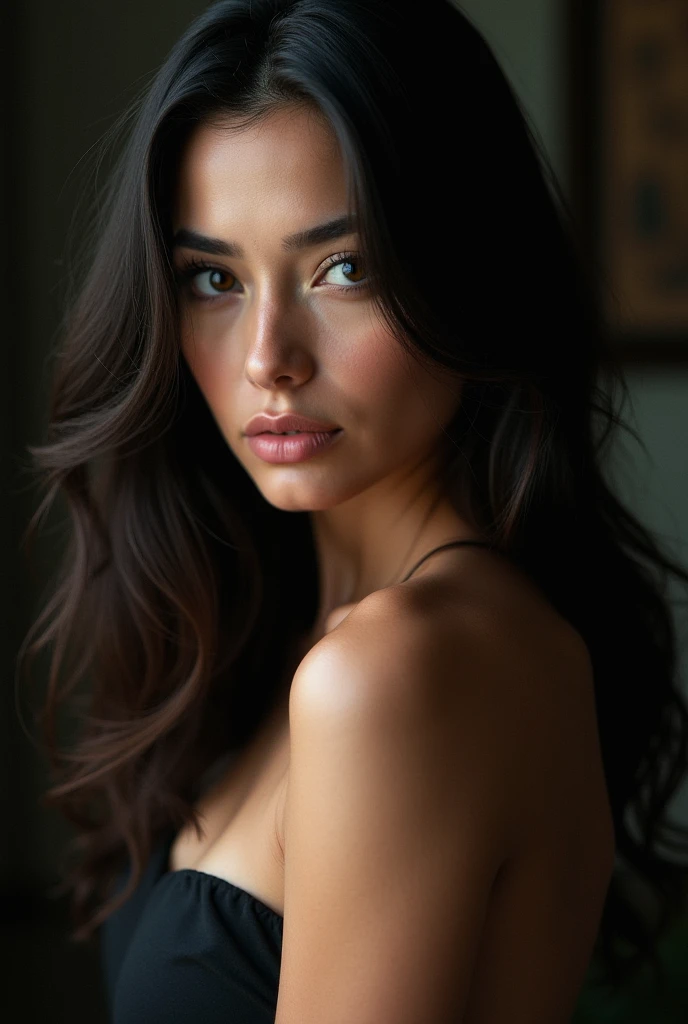 photographie d'a 20 yo woman, visage parfait, head of'artwork, Great, underwear, noir_Great, jacket, noir_culotte