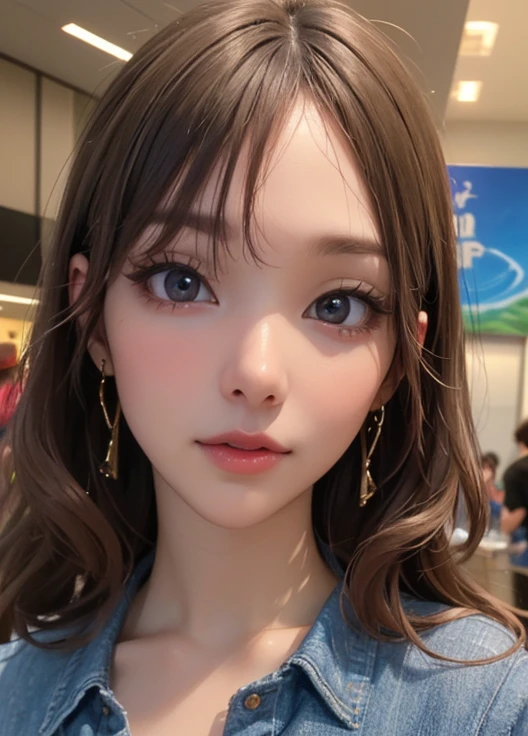 1 girl, dark magician girl cosplay, 19 years old, south korean, 4k, masterpiece, perfect face, multiple frekles under eyes, long whavy brown hair, blue hat, pink eyes, red lips, red eyeliners, massively large breast, off shoulder blue top, diamond in the top, tattoo on the neck, gold jewels, gold necklase, wink with left eye, tilted head, happy, big smile, selfie, close shot, detailed face, facing camera.