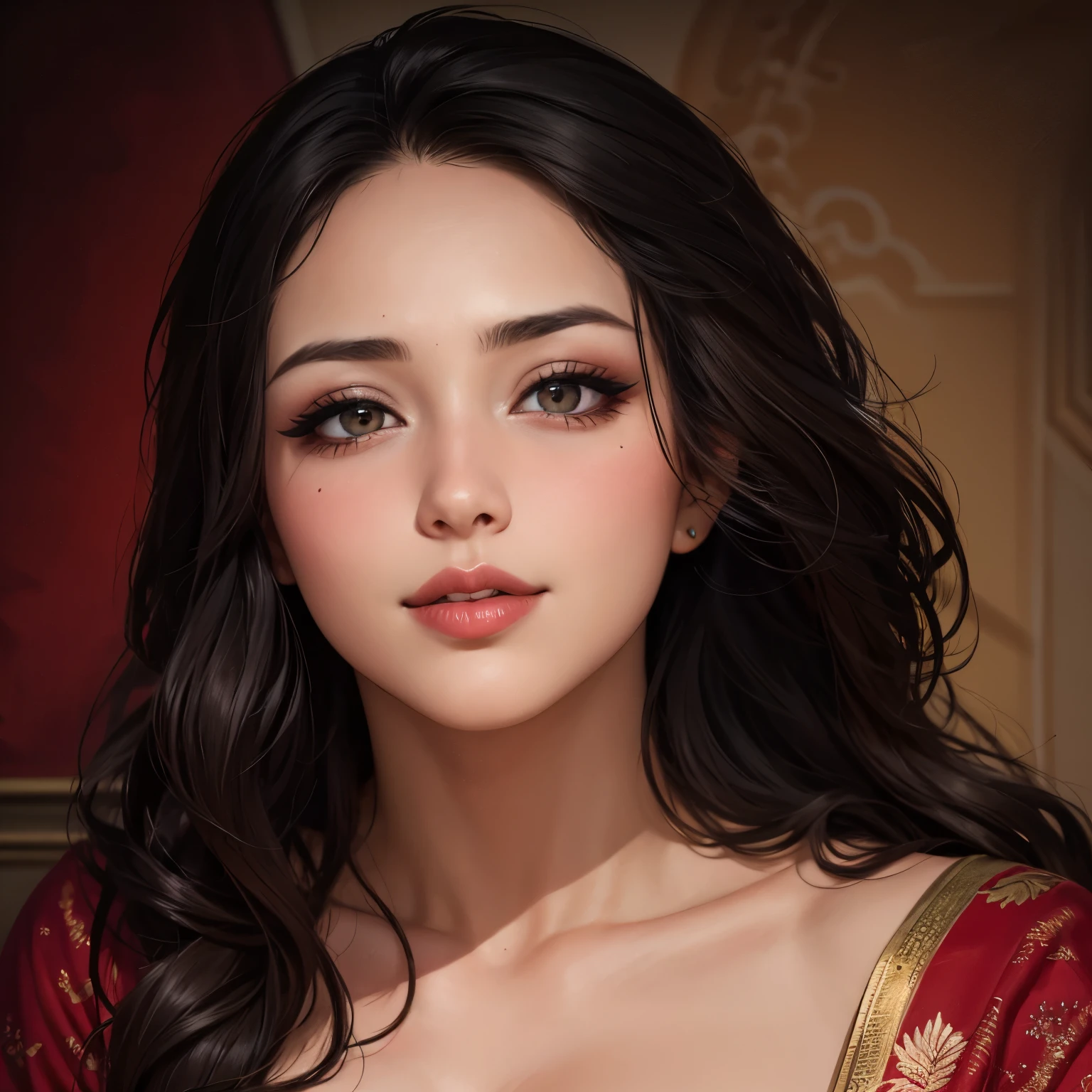 (masutepiece, Best Quality: 1.2), Solo, 1girl in, , , Brown eyes，12year old，Dark hair，Smaller chest，sun burn，Black hair straight，a smile，Brown skin，small tits，Black skin，NSFW，full bodyesbian，s ass