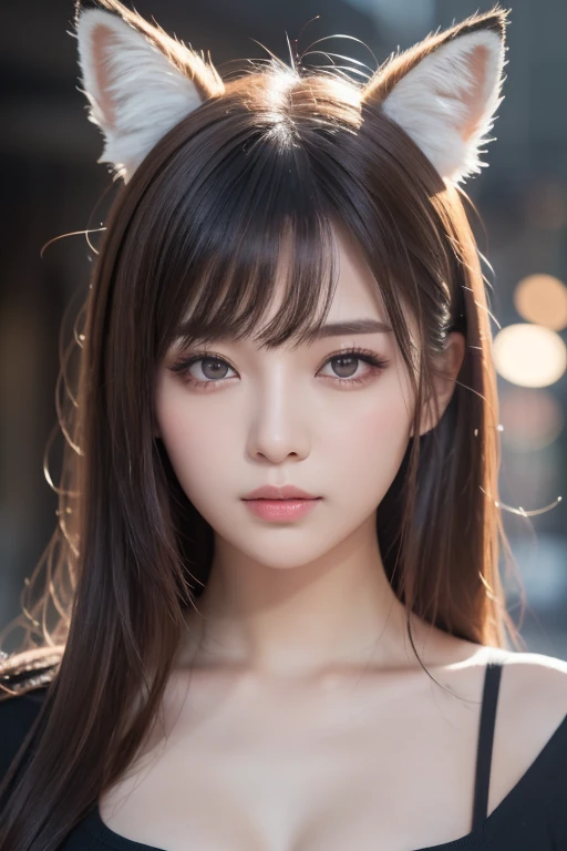 1 girl, medium boobs, Starry Eyes, (8k, RAW photos , High sensitivity, best quality , Masterpiece, ultra high resolution, Realism: 1.25), , ( Very detailed CG unity 8k wallpaper, best quality , high resolution: 1.2), (ultra_ Details, 超 high resolution: 1.2), perfect lighting, personal , ( 1 girl: 1.4), ( Cute Girl : 1.2), unreal engine , side lights, Gray Hair, fox ears, purple eyes, Perfect Face , Detailed face, perfect body, beautiful eyes, beautiful faces, (Light Skin: 1.4), Idol, ( full body), Red T-shirt, transparent,