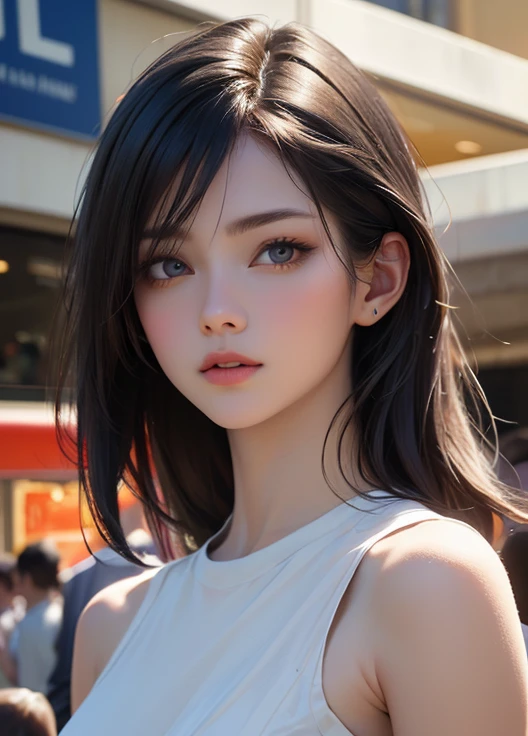 cute、kawaii、model、Brunette girl, Big smile, Super beautiful shining eyes、 (8K, Live Shooting, Best image quality, masterpiece: 1.4), Ultra-fine mesh, (reality, Realistic: 1.48), masterpiece、highest quality、Very detailed、8K、Detailed light、Fine shadows、born、(Fine skin)、(reality: 1.2)、Long Hair、