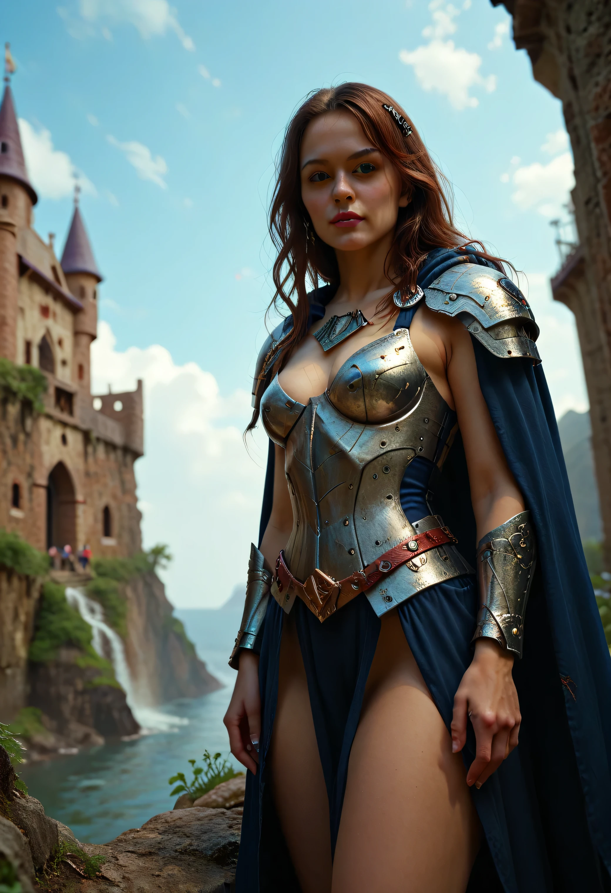 safe_pos, (score_9, score_8_up:1.1), score_7_up, photorealistic, (superman) as a dark-knight in medieval times wearing (dark-metallic-armor) (nighttime) outside on cliff castle in background lightning flowing cape cowboy-shot low-angle, confident-pose intense-stare, absurdres, masterpiece,, Expressiveh, flux-style ((masterpiece, Highest quality, Best image quality, High resolution, Realistic, RAW Photos, 8k, Highly detailed)) 4lch3my_l4b CyberRealistic_Negative_PONY