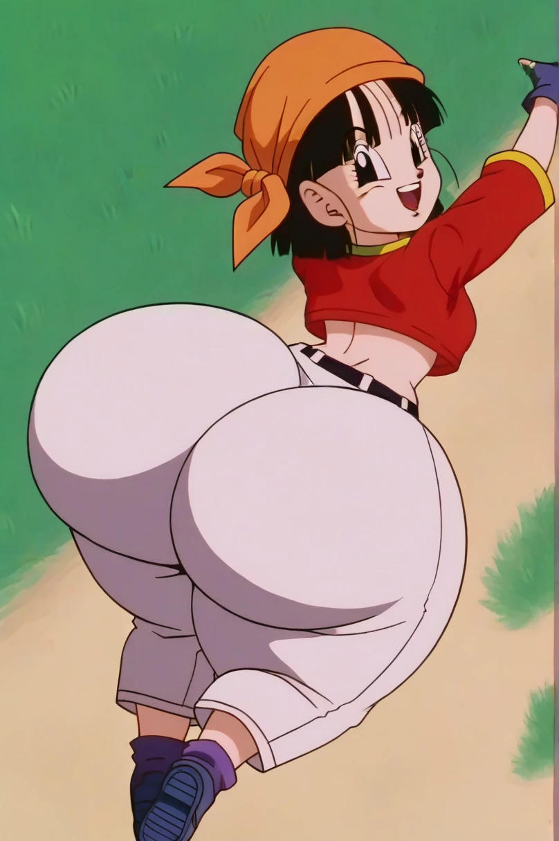 source_anime, highly detailed, score_9,score_8_up, score_7_up, ginedb, anime screencap, beautiful face, nsfw, nsfwart, full body, no clothes, naked massive butt, massive chest, showing ass up, showing buttcrack, 2buttcheeks, thong, perfect anatomy, triple ddd breasts, areola, nipples,
1girl, solo, big breasts, big , looking at viewer, smile, short hair, on grass land, blue skye, detailed background, wet skin, sweaty body, black hair, cleavage, bare shoulders, huge butt, huge breasts, closed mouth, upper body, retro artstyle, 1990s \(style\), blue Skye, black eyes, fingernails, hands up, bare arms, eyelashes, half-closed eyes, happy, own hands together, spiked hair, pink wristband, interlocked fingers, head rest, elbow rest, skimpy clothes, eyebrows, v-shaped eyebrows, nude, (covering her private parts with her hands), big breasts, big ass, thick thighs, wide hips,