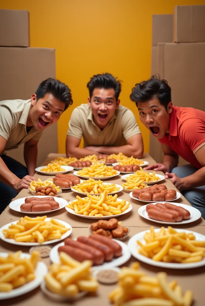 2 boys,1 girl, spitroast