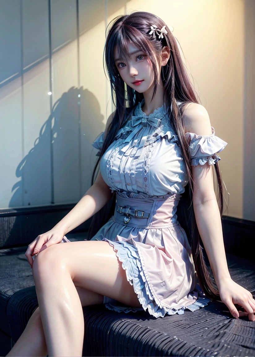 Whole body Description、((((Fisheye Lens))))、((((looking at the camera))))、Embarrassed、Building fire、City boulevard、Traffic jam、Lots of cars and buses、street tree、Pedestrian bridge、((((Pure white frilly dress)))),Giant Girl 50,000 feet high,Weight: 1000kg,With giant pink angel wings,,Crown on head,Elf with pink earrings,She has long hair that reaches down to her feet,Hair loss,Wavy long curly hair,Wearing long boots,Lace gloves,Lace Pantyhose,Pantyhose decorated with ribbons and stars,Pink lace whole body,Standing tall in a small town,Beautiful appearance,Exquisite makeup,quality,8k,High quality,Perfect Proportions, Cinema Lighting,Film Grain,The Colors of Fuji,8k,Textured skin,Super Details,Attention to detail,High resolution,False Smile,Bloodstain,Bloodstain on the soles of feet,whole body,obesity,Elf Princess,feather,Flowers,((((Giant girl gracefully sits on top of a broken skyscraper in the city、))))、(((Super huge breasts)))、((Plump thighs))、Chest、Sweat makes clothes transparent
