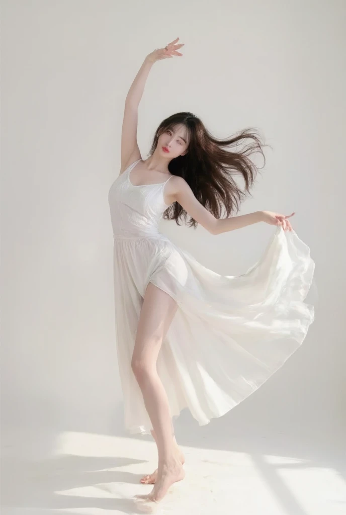 Highest Quality, excellent details, 超A high resolution, (fidelity: 1.4), The best illustrations, Photograph the whole body,favor details, Highly condensed 1girl, with a delicate and beautiful face, Delicate collarbones, High Quality Fishtail Skirt, Shyness,Frolic,dance,Soft buttocks,toppless,bare upper body