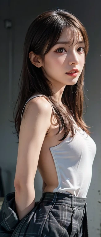 Mix 4, The 20th, 一人in, length_hair,  メカニカルin未来的なデザインのコルセットini, expensive_all, full_body, look_in_audience, (8k, RAW Photos, highest quality, Learning:1.2), (Realistic, photo-Realistic:1.37), Professional Lighting, Photon Mapping, Light Energy Transfer, Physically Based Rendering,Smile of the Goddess，Wearin未来的なデザインinメカニカルな姿をしたコルセットを身につけている，Knee-high fishnet stockings
