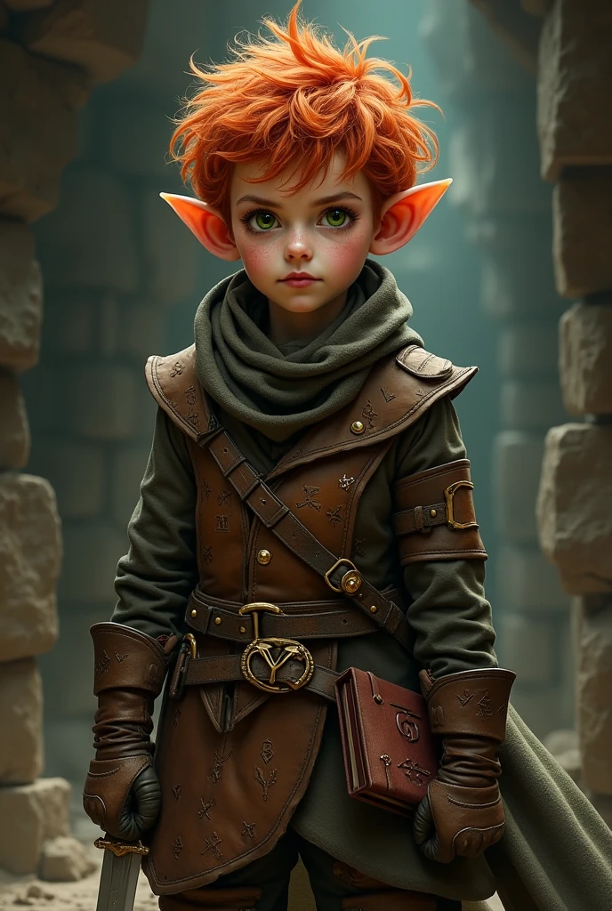 create a medieval fantasy character in the realistic style, a young man aged 12, to be a rival of the protagonist and villain, he was a friend of the protagonist, but was always jealous of the protagonist. he is a warrior class who uses a two-handed sword, his appearance is: ugly blond, face with a pointy shape, pointy nose, blue eye color, hair texture is curly and blond color, pale white skin color, his facial expression is: a sarcastic smile always present, his height and physical build are tall and slender.