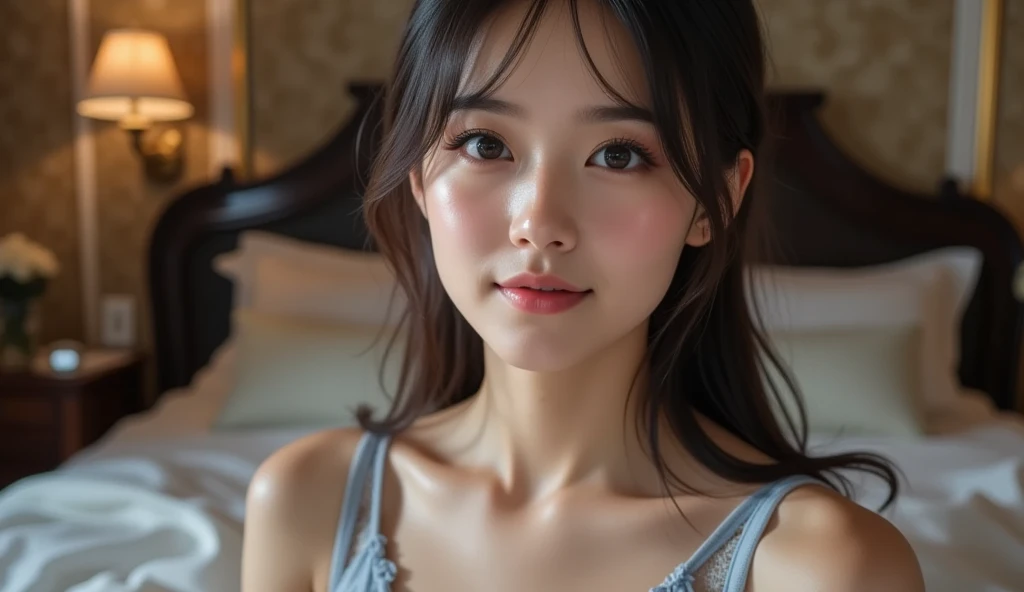 Fashion model 25 years old, in a bathroom, facing at camera, [[[[gros-plan]]]], [[[[Chest]]]], [[[[Neck]]]], [[[[shoulders]]]], (((Nose))), (((Breast)))), Perfect eyes, Perfect iris, Perfect lips, perfect teeth, Perfect Skin, Soft front light, Glow, nffsw, (Muted colors:1.2)