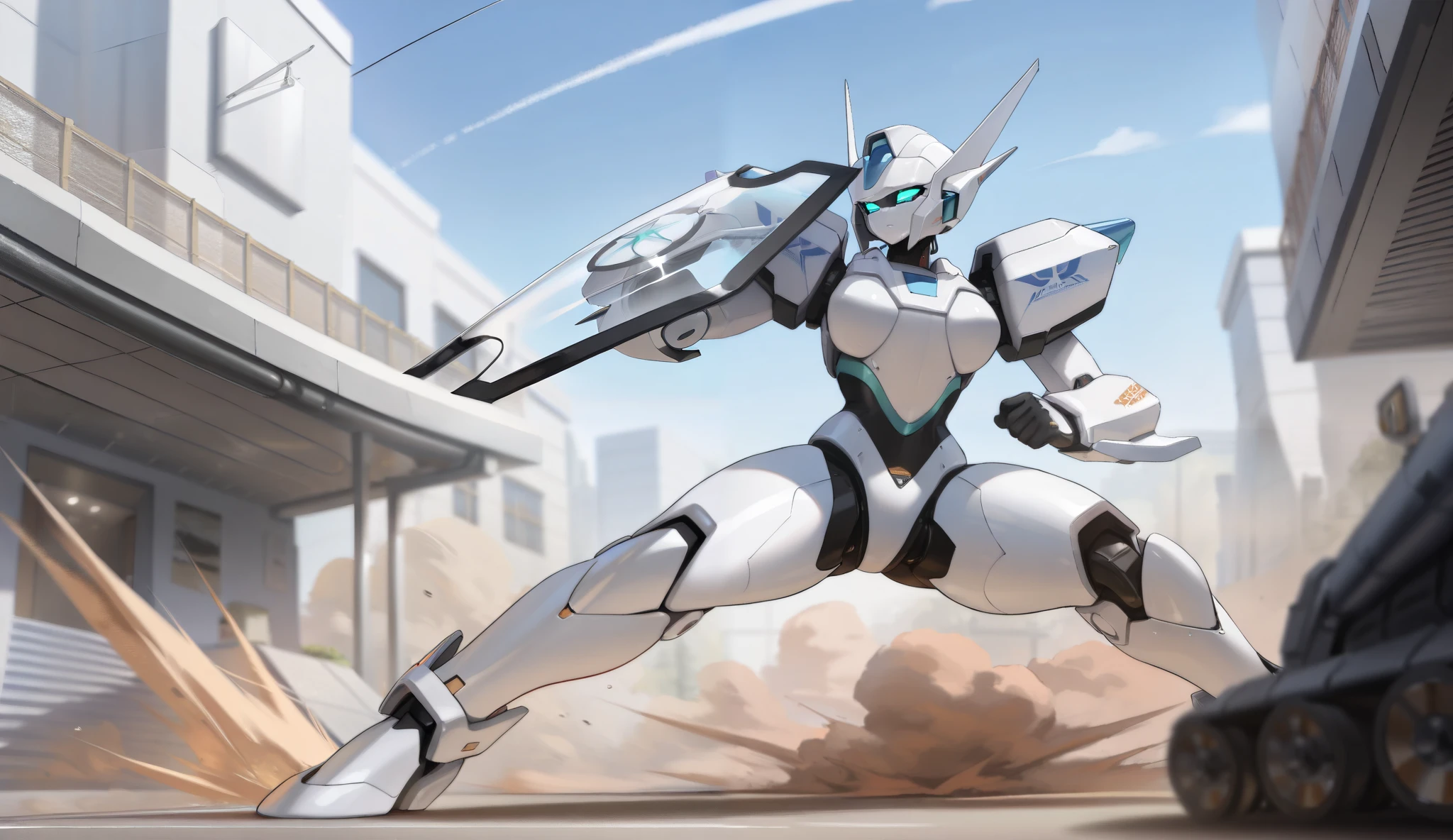 (( Top Quality)),( ultra high resolution),( very detailed),( detailed explanation ),(( best CG )),( Best Artwork ), Ultra-precise art, amazing painting art,(Exquisite art:1.5), Female Robot , female mecha body, Raise the fluorescent line , Illumination, Dynamic Poses, Dynamic action