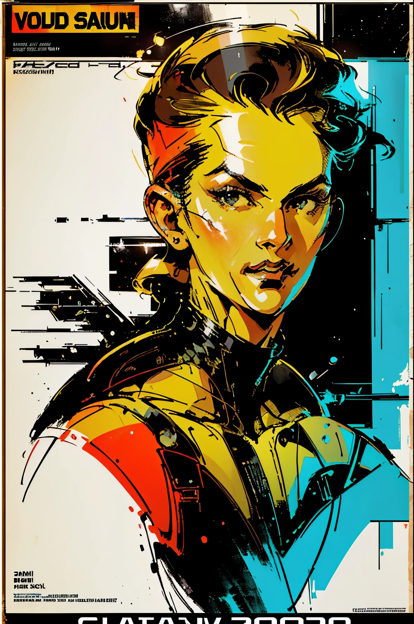 (((masterpiece,best quality))),32K Wallpaper,((( very detailed poster))),retro vintage,sci-fi,(((space thriller cinematic movie poster))),(((Bauhaus))),(((mid-century modern))),((ultimate void)),(solo1girl :1.2)