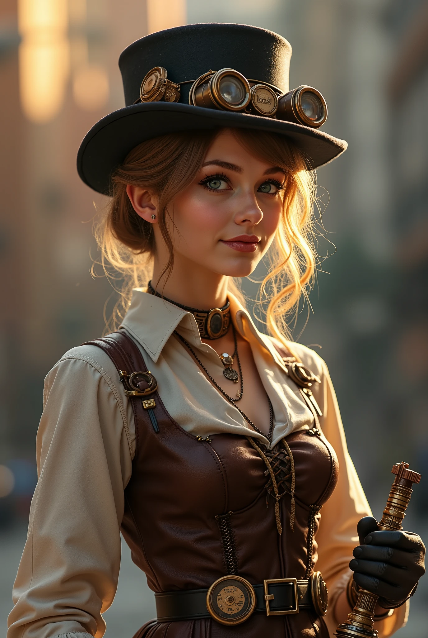 Здесь женщина в шляпе в стиле steampunk держит пистолет.., steampunk, usando trajes steampunk, steampunk inventor girl , (steampunk), ( steampunk ), стиль steampunk, steam punk , steampunk Fiction, steampunk эстетика, uma deusa steampunk bonita, красивая женщина-аниме в стиле steampunk, steampunk, fantasia steampunk, стиль фэнтези steampunk, арт steampunk, арте цифровой steampunk, roupas steampunk