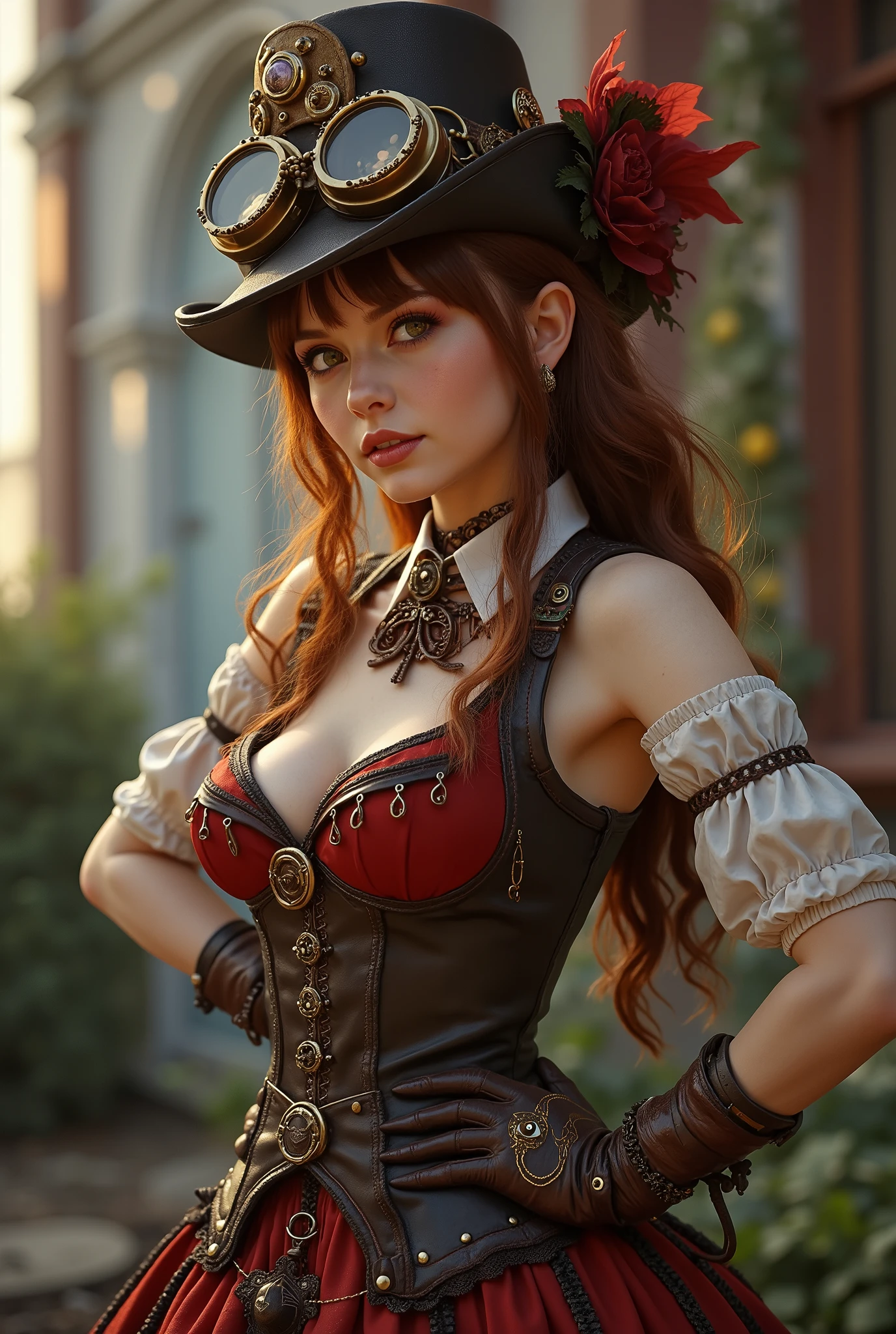 Здесь женщина в шляпе в стиле steampunk держит пистолет.., steampunk, usando trajes steampunk, steampunk inventor girl , (steampunk), ( steampunk ), стиль steampunk, steam punk , steampunk Fiction, steampunk эстетика, uma deusa steampunk bonita, красивая женщина-аниме в стиле steampunk, steampunk, fantasia steampunk, стиль фэнтези steampunk, арт steampunk, арте цифровой steampunk, roupas steampunk