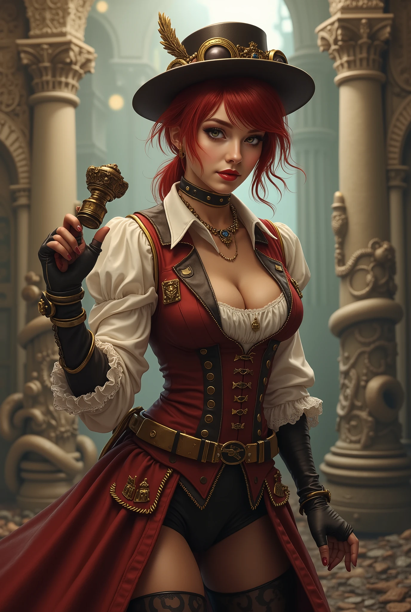 Здесь женщина в шляпе в стиле steampunk держит пистолет.., steampunk, usando trajes steampunk, steampunk inventor girl , (steampunk), ( steampunk ), стиль steampunk, steam punk , steampunk Fiction, steampunk эстетика, uma deusa steampunk bonita, красивая женщина-аниме в стиле steampunk, steampunk, fantasia steampunk, стиль фэнтези steampunk, арт steampunk, арте цифровой steampunk, roupas steampunk